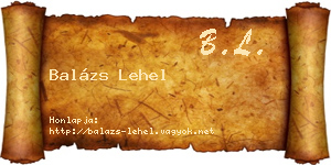 Balázs Lehel névjegykártya