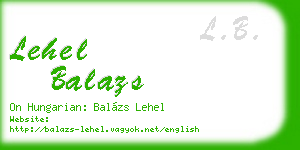 lehel balazs business card